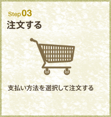 Step03 注文する 支払い方法を選択して注文する